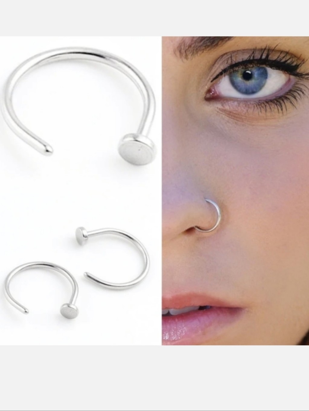 2 Nose Ring Hoops